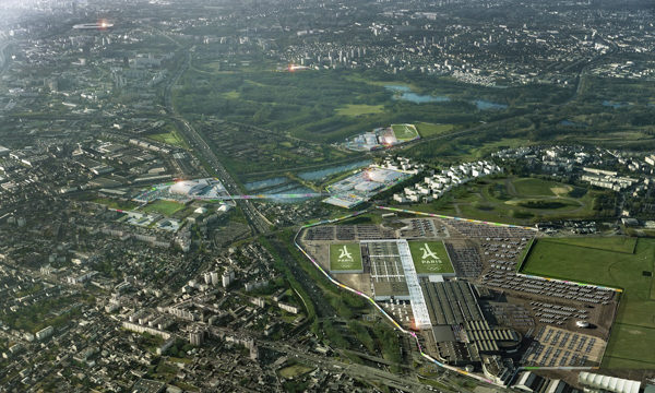 Vue aérienne du cluster médias du Bourget. © Paris 2024/TVK