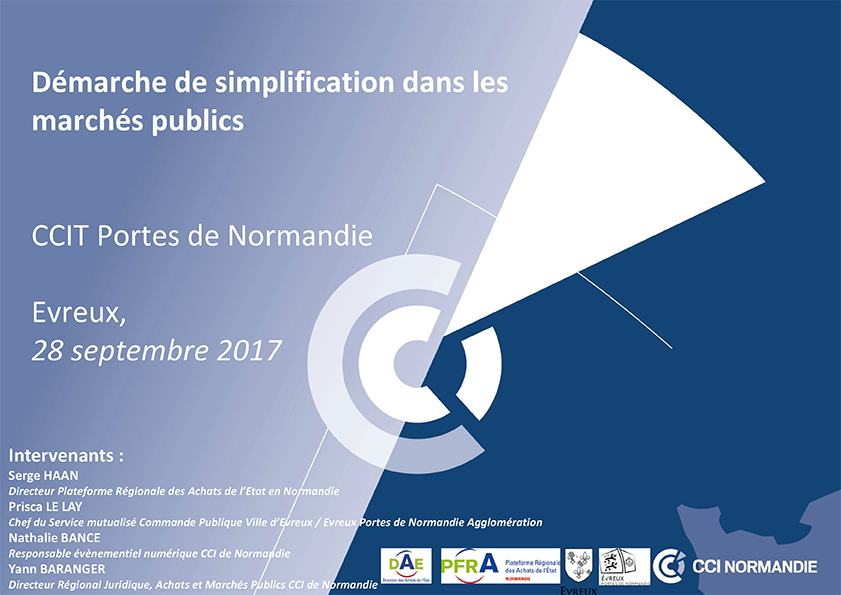 Support de présentation « Démarche de simplification dans les marchés publics »